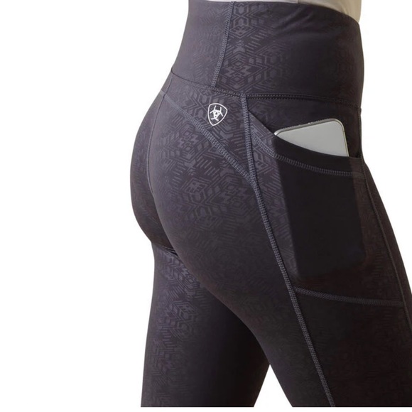 Ariat Women's Zia Embossed Riding Tights - Dark Gray size medium - Picture 5 of 15